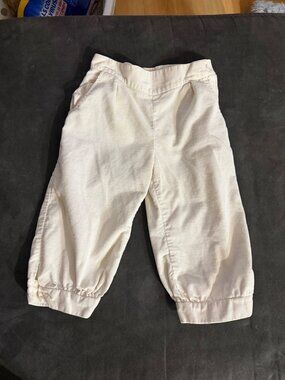 Vintage Kids White Corduroy Pants Size 12 With Button Cuffs